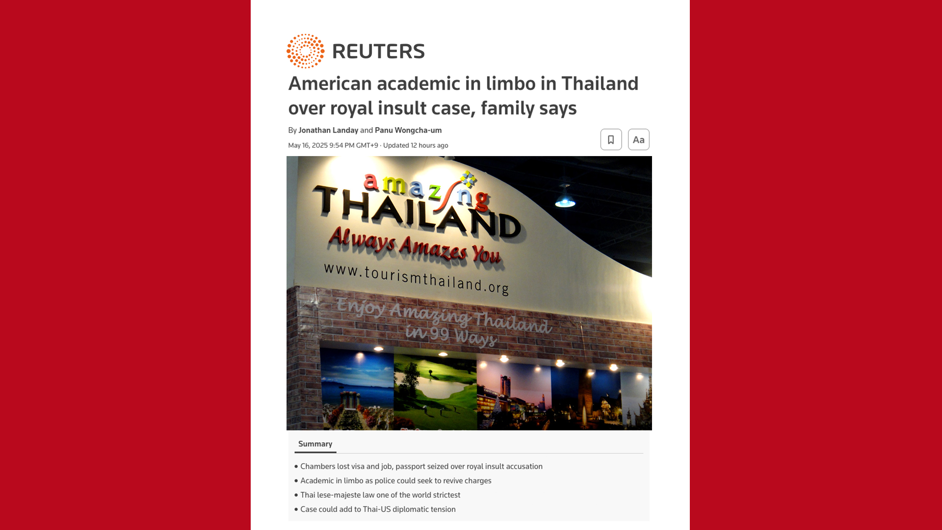 Reuters pavin interview Reuters pavin interview